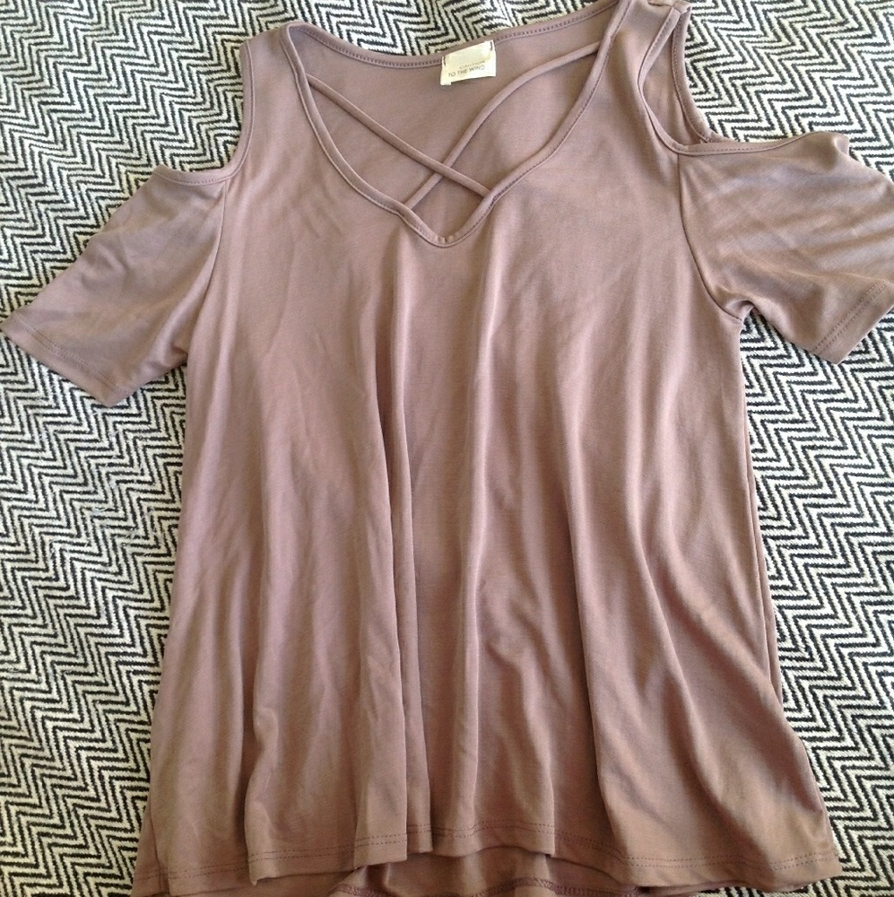 Cold Shoulder Criss Cross Top